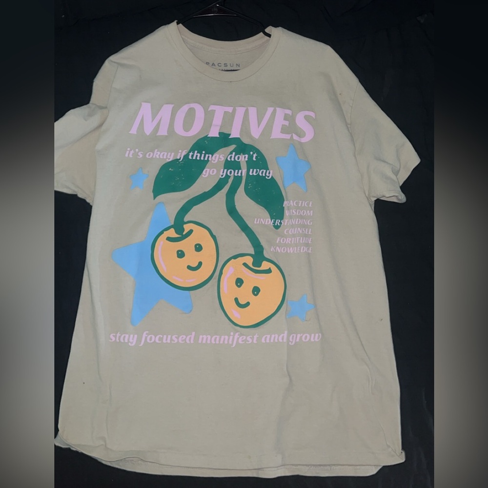 PacSun Beige Cherry Graphic Tee